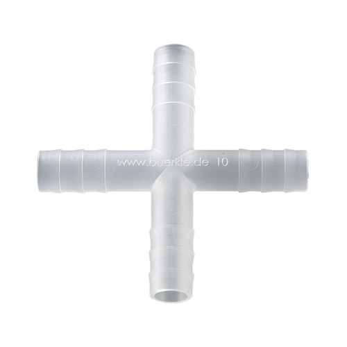 8717-0010 | Burkle Four-way-connectors PVDF, for Ø 9-11 mm, cylind.