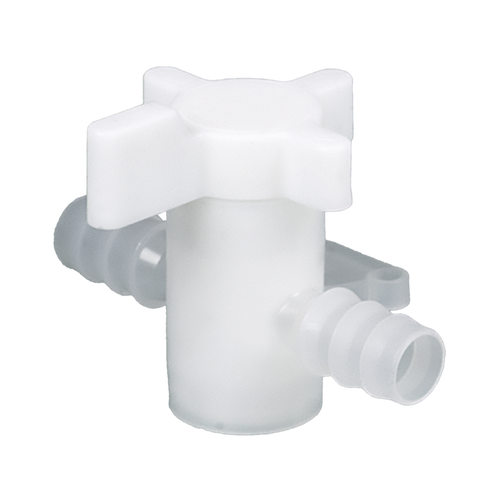 8607-0120 | Burkle Two-way valve, PVDF, Ø 11-13 mm, NW 8 mm, white