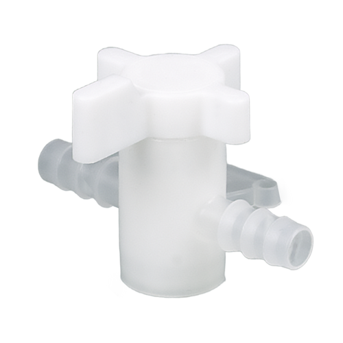 8607-0100 | Burkle Two-way valve, PVDF, Ø 9-11 mm, NW 8 mm, white