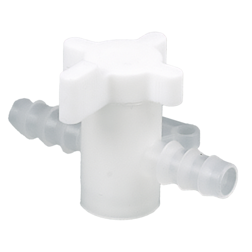 8607-0080 | Burkle Two-way valve, PVDF, Ø 7-9 mm, NW 6 mm, white
