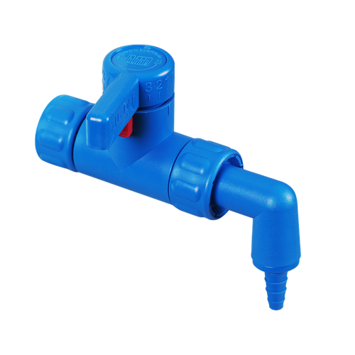0525-1000 | Burkle StopCock angled, cap nut 3/4"- spout with nozzle