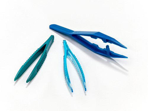 360-1120-B10 | Caplugs Evergreen 105 mm Forceps, Polystyrene, Translucent Blue