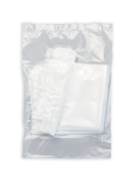 EFL47012S | LABPLAS TWIRL’EM Safety Tabs - Clear - Closure with 1round wire & 1 flat wire - Double pouch for Clean Room Applications - 7 x 12 in - CS/1000