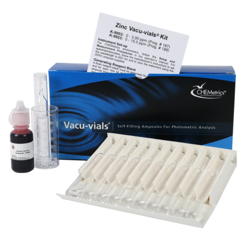 K-9903 | Chemetrics Zinc - Vacu-vials Instrumental Kit (0-3.00 ppm)