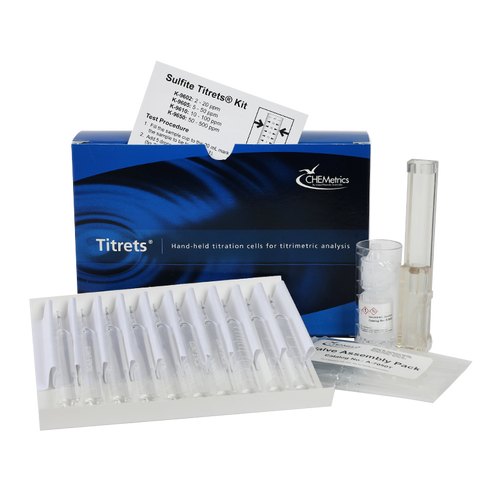 K-9650 | Chemetrics Sulfite (free) - Titrets Titration Cells (50-500 ppm as SO3)