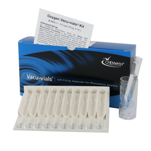 K-7513 | Chemetrics Oxygen Dissolved - Vacu-vials Instrumental Kit (Indigo Carmine, 0-15.0 ppm)