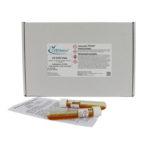 K-7355 | Chemetrics LR COD Vials Kit - USEPA-accepted