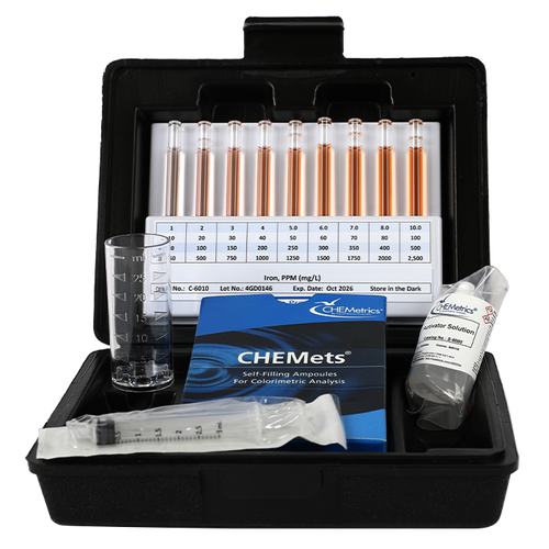 K-6220D | Chemetrics Ferrous & Total Iron - HR CHEMets Test Kit