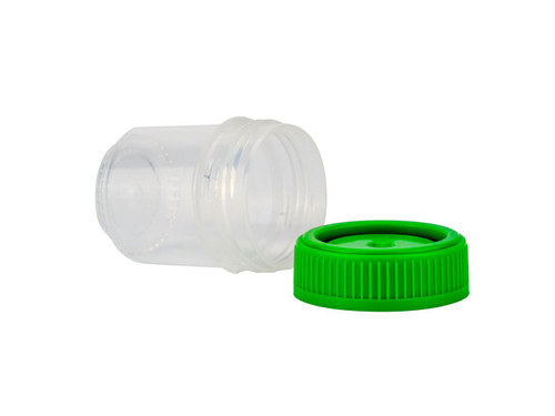 240-7020-G80 | Caplugs Evergreen Histo-Click™ 20 mL Click-Top Specimen Containers with Green Caps, Polypropylene Co-Polymer, Natural