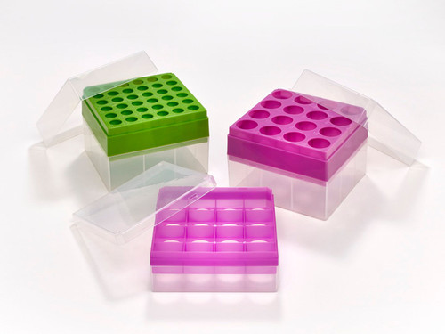240-6615-G3D | Caplugs Evergreen Centrifuge Tube Storage Boxes for 15 mL Centrifuge Tubes, 36 Positions, Polypropylene, Green