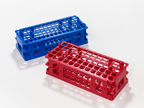 240-3201-B8SI | Caplugs Evergreen Test Tube Racks, For 17 mm Test Tubes, 60 Positions, Polypropylene Co-Polymer, Blue, Individually Packed