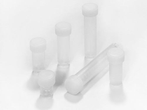 240-3010-Y60 | Caplugs Evergreen 10 mL Transport Vials with Yellow Caps, Polypropylene, Natural