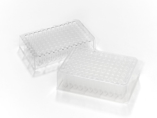 222-8668-08C | Caplugs Evergreen Sterile 96-Well Deep Well Microplates, Chamfered Bottom, 2.0 mL Well Volume, Polypropylene Co-Polymer, Natural