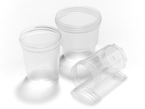 220-5601-08K | Caplugs Evergreen 2.0 oz Threaded Specimen Containers, Polypropylene Co-Polymer, Natural