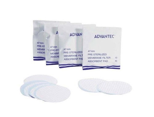 A045H047K | Advantec MFS Sterile MCE White Gridded HE Filters, 0.45µm, 47mm Dia; 100/Pk
