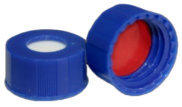 CS-100061 | AFP 2 mL, 9 mm Blue Screw Cap, Red PTFE/ White Silicone 0.040 Thickness, Hardness 60 Shore A, Value, 1000/PK