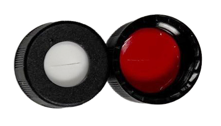 CS-100006 | AFP 2 mL, 9 mm Black Screw Cap, SLIT, Red PTFE/ White Silicone 0.040 Thickness, 100/PK