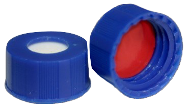 CS-100000 | AFP 2 mL, 9 mm Blue Screw Cap, Red PTFE/White Silicone 0.040 Thickness, Hardness 45 Shore A, 100/PK