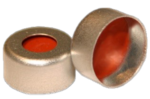 CS-100026 | AFP 2 mL, 11 mm Silver Aluminum Crimp Cap, Clear PTFE/Orange Silicone 0.040 Thickness, 100/PK