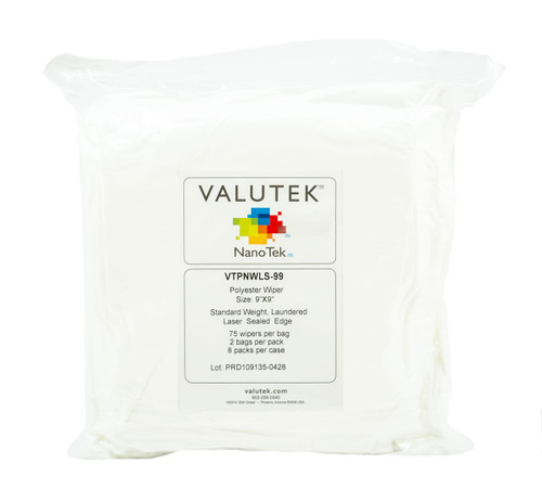 VTPNWLS-99 | Valutek Standard Weight Polyester Wiper, Laser Seal, 9" x 9" (1200/CS)