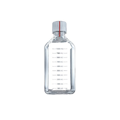160-04-1000-LP | Savillex 1000 mL Purillex PETG Square Media Bottle, Heat-Shrink Band, Sterile