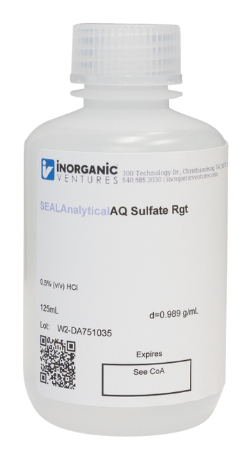 SEALANALYTICALAQSULFATE RGT | Inorganic Ventures Turbidimetric Reagent for Sulfate Analysis, 125mL