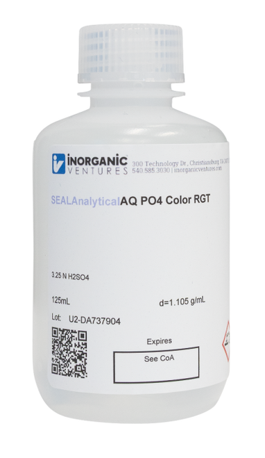 SEALANALYTICALAQPO4 COLOR RGT | Inorganic Ventures Working Color Reagent for Phosphate Analysis by Discrete Analyzer, 125mL