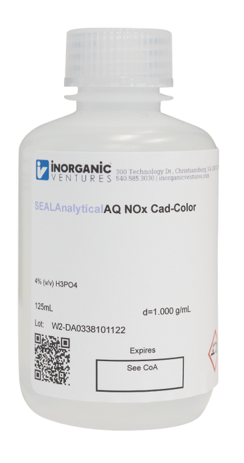 SEALANALYTICALAQNOX CAD-COLOR | Inorganic Ventures Sulfanilamide-NEDD Reagent for Nitrate/Nitrite Analysis utilizing the Cadmium Coil Reduction method, 125mL