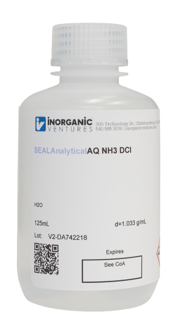 SEALANALYTICALAQNH3 DCI | Inorganic Ventures Dichloroisocyanurate Reagent for Ammonia Analysis, 125mL