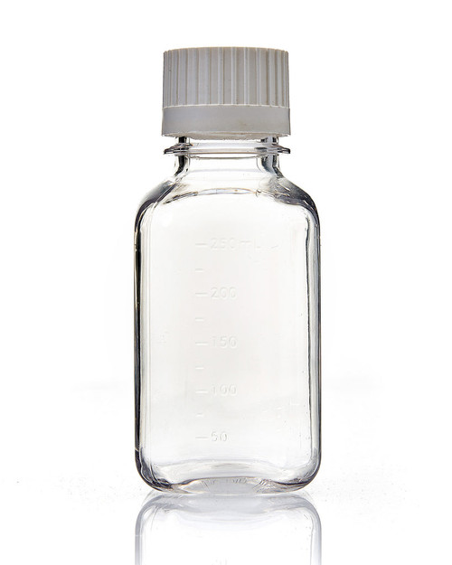 138-3211-FLS | Foxx Life Sciences EZBio 250 mL PC Media Bottles, Sterile, Autoclavable w/ 38-430 mm White Closed VersaCap Closures (24/PK)