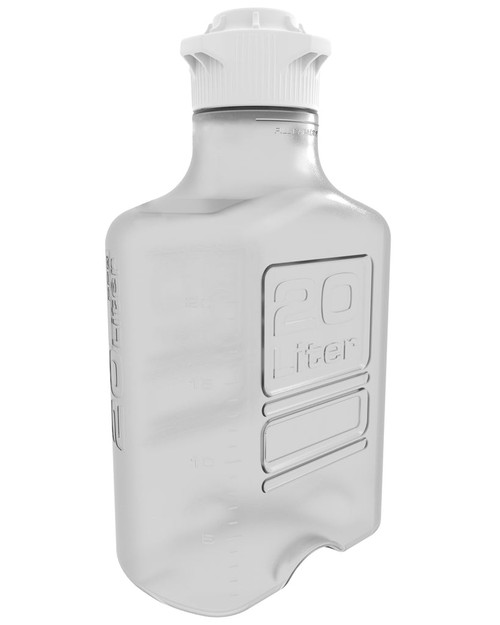 158-3121-OEM | Foxx Life Sciences EZclear 20 L Polycarbonate (PC) Carboy w/ Wide Mouth 120 mm VersaCap and 26.5 L Max Capacity, Large Pinched Handles