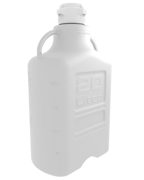 152-3111-OEM | Foxx Life Sciences EZgrip 20 L HDPE Space Saving Carboy w/ 83 mm (83B) VersaCap and 26.5 L Max Capacity, Large Pinched Handles