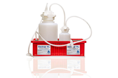 305-4103-FLS | Foxx Life Sciences Vactrap Round XL, 4L + 1L, PP, RED BIN, 1/4" ID TUBING