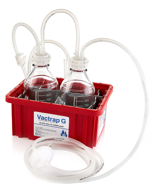30R-1101-FLS | Foxx Life Sciences Vactrap G Vacuum Trap System, 1+1 L PUREGRIP Glass Bottles Assy W/ Secondary Container, 1 L Bottle W/ 1 L Over flow Bottle & Inline Vent Filter