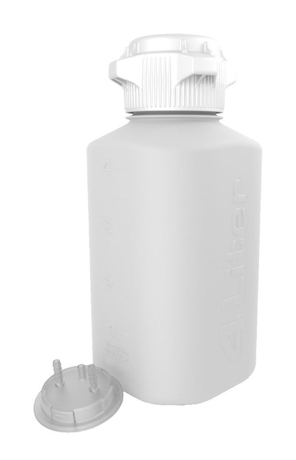 162-4201-OEM | Foxx Life Sciences Heavy Duty HDPE Vacuum Bottle, 4 L, w/ 83 mm (83B) Closed Cap, Bleach Compatible