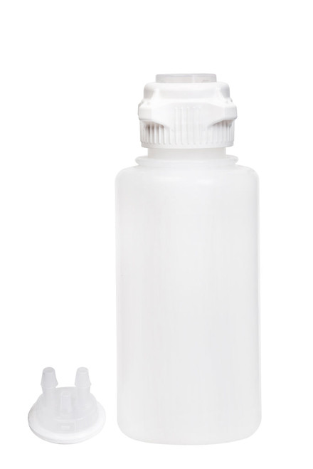 165-1114-FLS | Foxx Life Sciences Round EZLabpure PP Vacuum Bottle, 1 L,VersaCap 53B, w/ Closed adapter and 2X 5/16" HB adapter