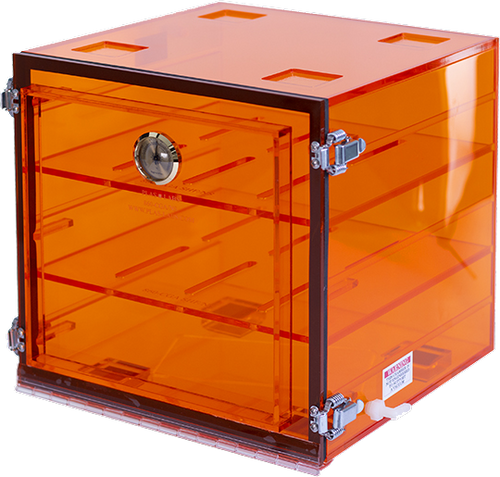 860-CGA/NS | Plas Labs Desiccator, Amber  12" X 12" X 12"