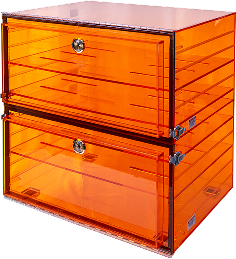 862-CGA/NS | Plas Labs Desiccator, Amber 18" X 18" X 18"