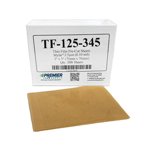 Premier Lab Supply Mylar Thin Film, 2.5 um, Roll, 76 mm x 91.4 m (3 in x 300 ft) (TF-125)