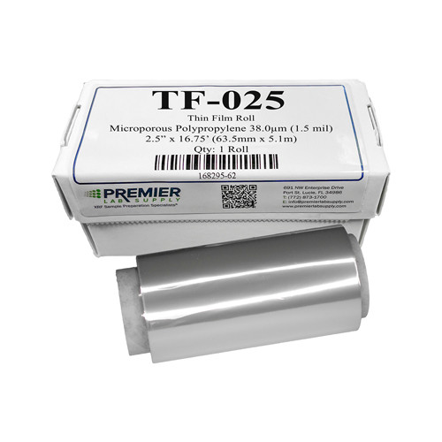 Premier Lab Supply Microporous Polypropylene Thin Film, 38.0 um, Roll, 63.5 mm x 5.1 m (2.5 in x 16.75 ft) (TF-025)