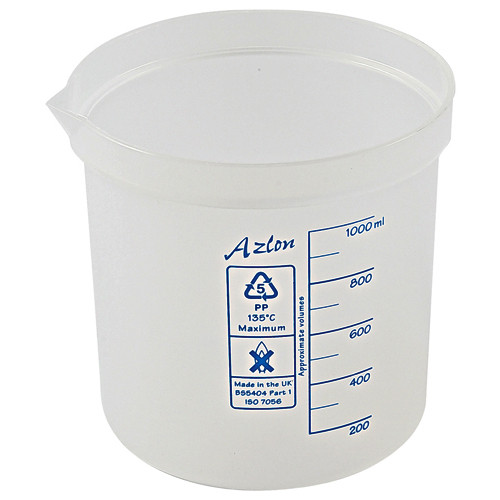 522085-1000 | Dynalon Beaker Square Grad, PP 1000mL, CS/5