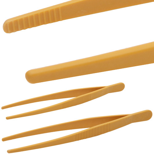 516555-0004 | Dynalon Tweezers Yellow, Rounded, PMP 250mm, CS/6