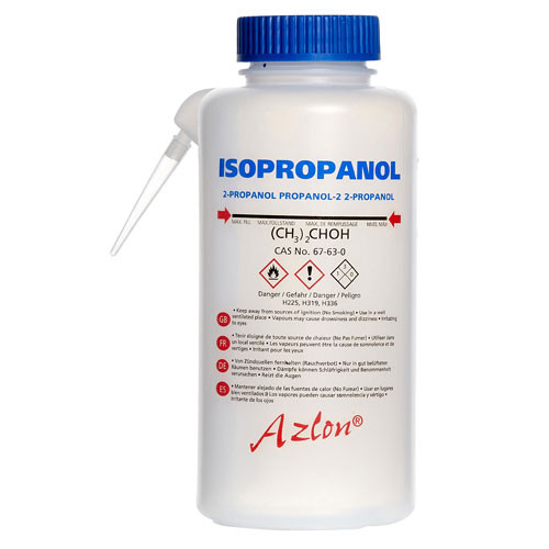 506365-0003 | Dynalon Washbottle Integ GHS Isoprop, LDPE 500mL, CS/5
