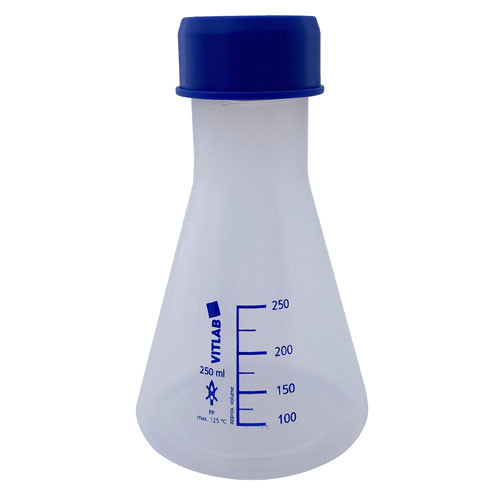 341485 | Dynalon Flask Erlenmeyer w Cap, PP 250mL, CS/6