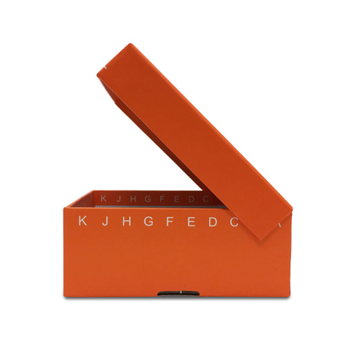 R2700-O | MTC Bio FlipTop™ Carboard freezer box w/ attached hinged lid, 2 inch, 100-place, orange, 5/pk