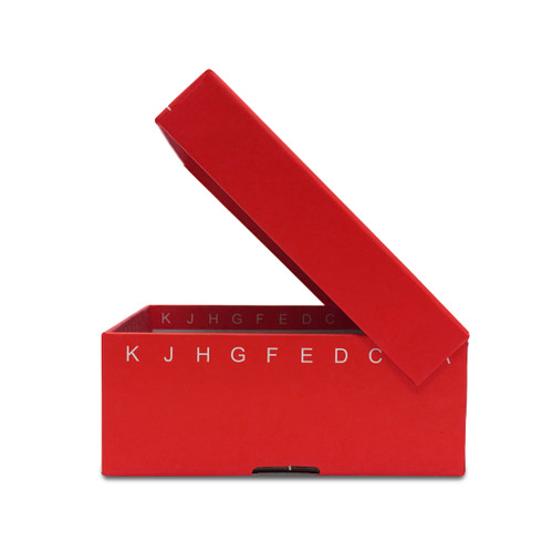 R2781-R | MTC Bio FlipTop™ Carboard freezer box w/ attached hinged lid, 2 inch, 81-place, red, 5/pk