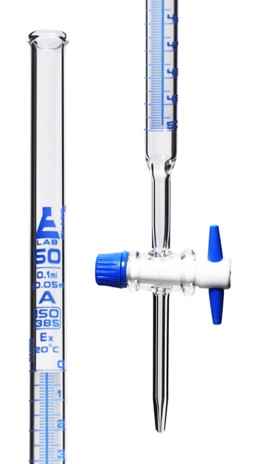 CH0241K | Eisco Labs Burettes Schellbach-PTFE key stopcock, capacity 50ml, Sub. Div. 0.10ml Tolerance ± 0.05ml, class 'A'