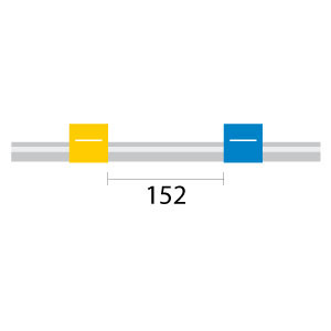 1.52-YB-F | Glass Expansion Contour Flared End PVC Pump Tube 2tag 1.52mm ID Yellow/Blue (PKT 6)