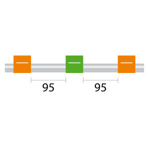 0.38-OG3B-95-F | Glass Expansion Contour Flared End PVC Pump Tube 3tag (95mm) 0.38mm ID Orange/Green (PKT 6)
