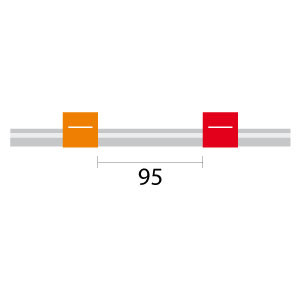 0.19-OR-95-F-S | Glass Expansion Contour Flared End PVC Pump Tube 2tag (95mm) 0.19mm ID Orange/Red (PKT 6)